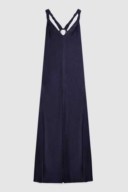 Essential long V-neck dress, Blue, Patrizia Pepe