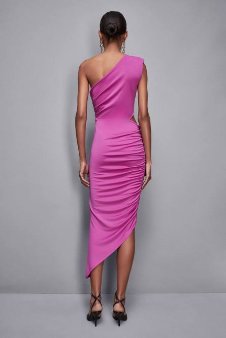 Essential one-shoulder jersey dress, Purple, Patrizia Pepe