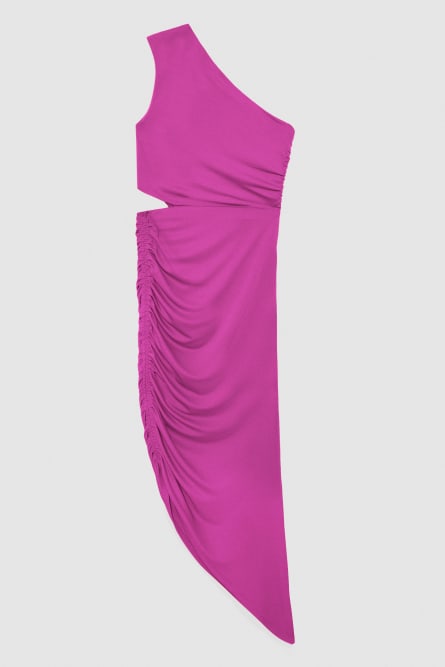 Essential one-shoulder jersey dress, Purple, Patrizia Pepe