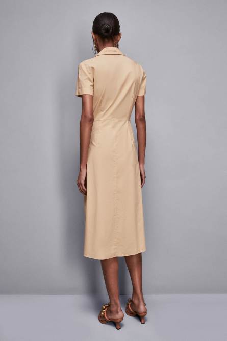 Cotton crossover dress, Apricot, Patrizia Pepe