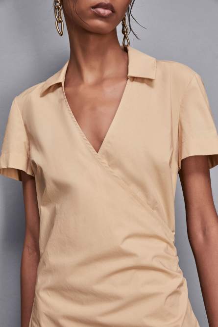 Cotton crossover dress, Apricot, Patrizia Pepe