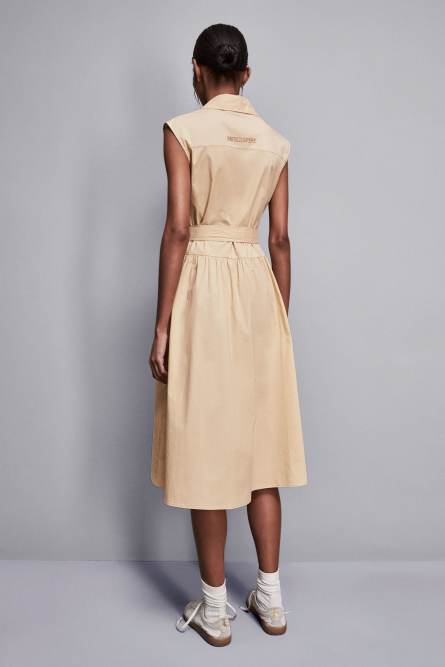 Midi cotton shirt dress, Apricot, Patrizia Pepe
