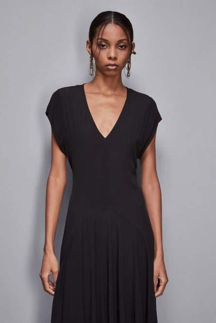 Long dress in Essential viscose, Black, Patrizia Pepe