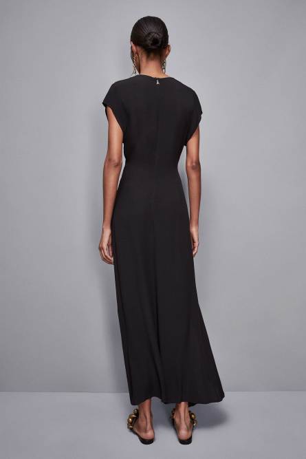 Long dress in Essential viscose, Black, Patrizia Pepe