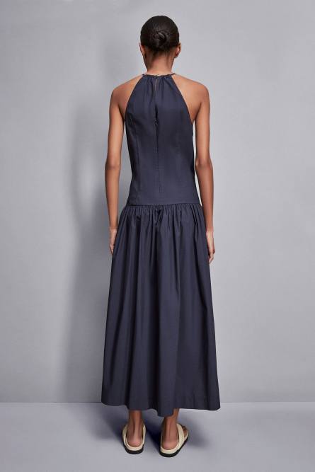 Poplin ankle-length dress, Blue, Patrizia Pepe