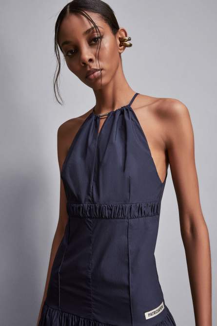 Poplin ankle-length dress, Blue, Patrizia Pepe
