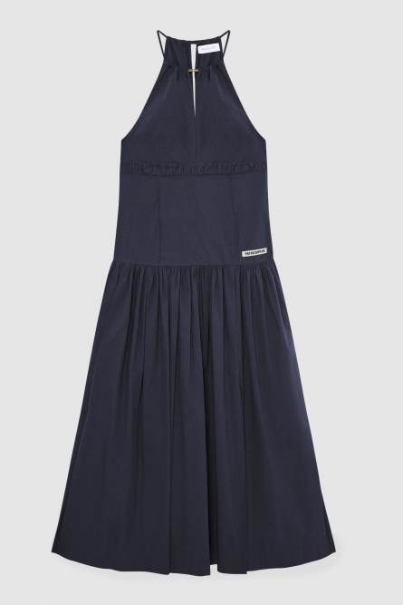 Poplin ankle-length dress, Blue, Patrizia Pepe