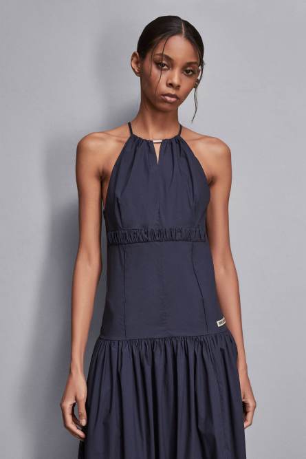 Poplin ankle-length dress, Blue, Patrizia Pepe