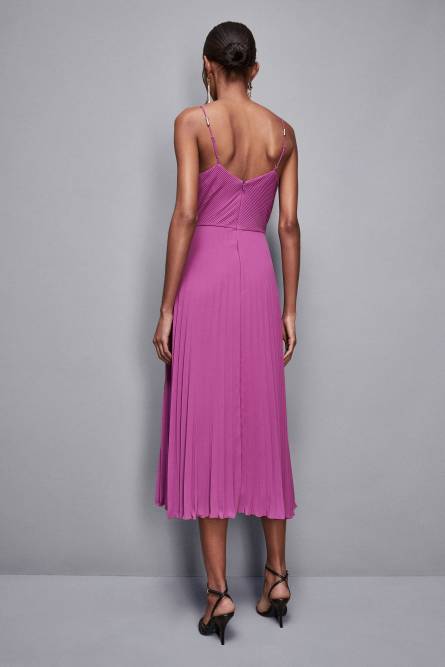 Essential georgette fitted dress, Purple, Patrizia Pepe