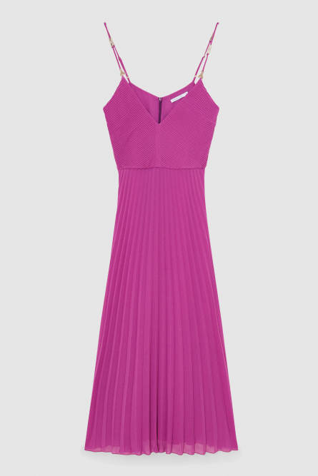 Essential georgette fitted dress, Purple, Patrizia Pepe
