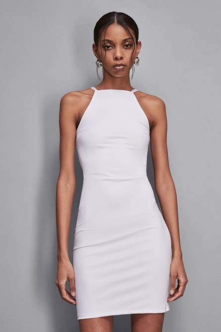 Skinny dress in soft jersey, White, Patrizia Pepe