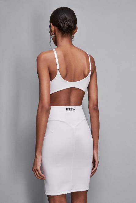 Skinny dress in soft jersey, White, Patrizia Pepe