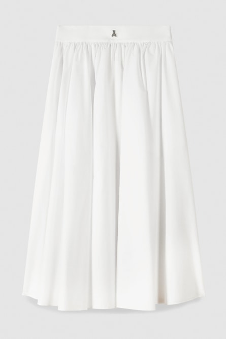Poplin midi skirt, White, Patrizia Pepe