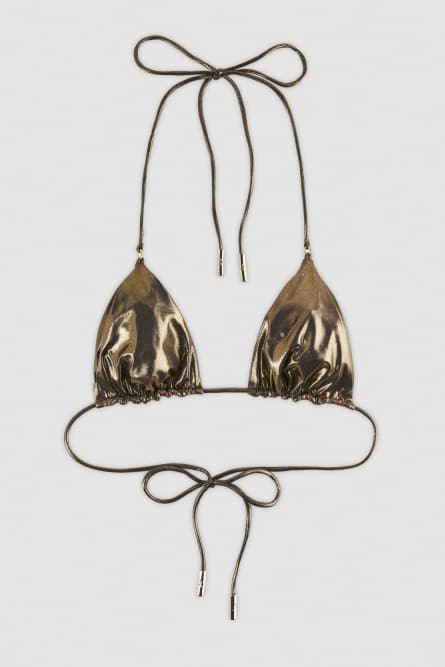 Technical jersey bikini top, Gold, Patrizia Pepe