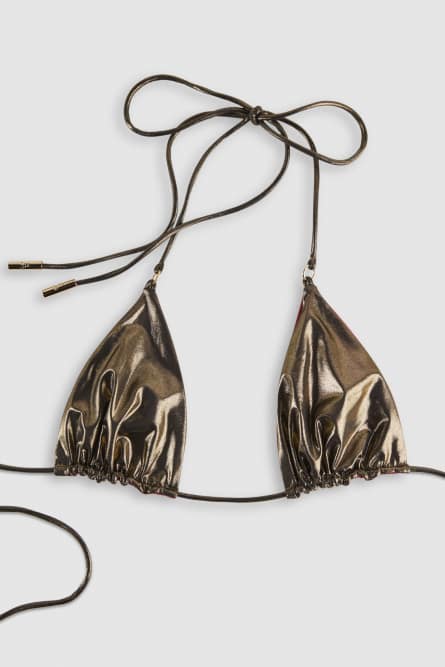 Technical jersey bikini top, Gold, Patrizia Pepe