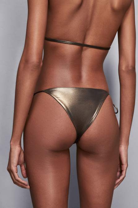 Slim-Fit-Bikinihose aus Jersey, Gold, Patrizia Pepe