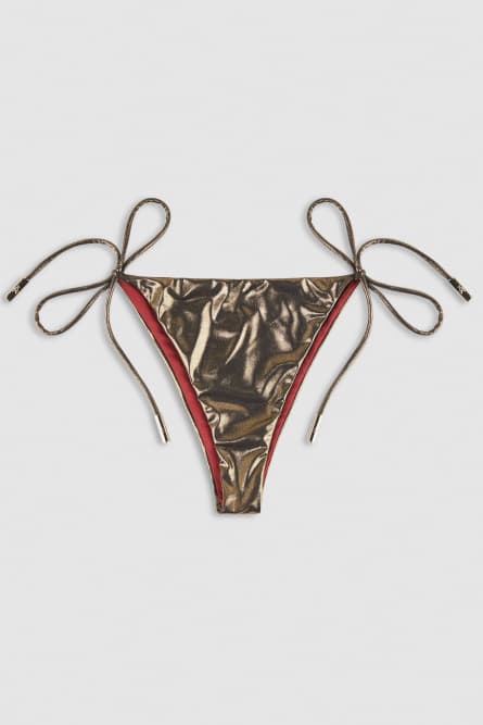 Slim-Fit-Bikinihose aus Jersey, Gold, Patrizia Pepe