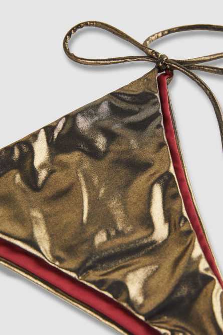 Slim-Fit-Bikinihose aus Jersey, Gold, Patrizia Pepe