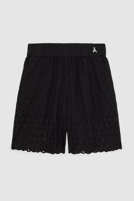 Regular fit broderie anglaise Bermuda shorts, Black, Patrizia Pepe