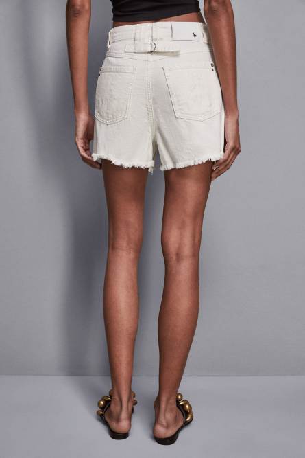 Short denim, Blanc, Patrizia Pepe