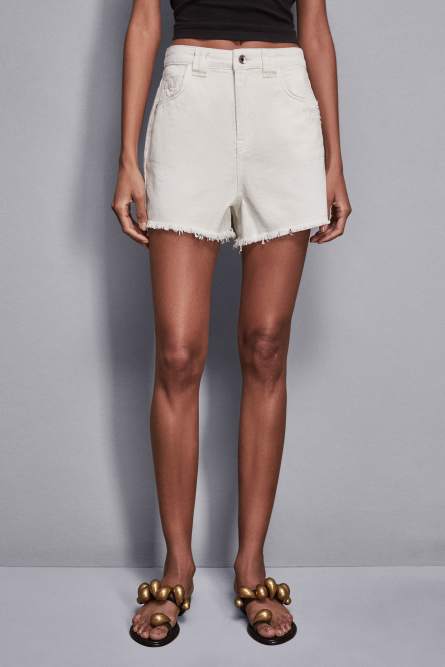 Short denim, Blanc, Patrizia Pepe