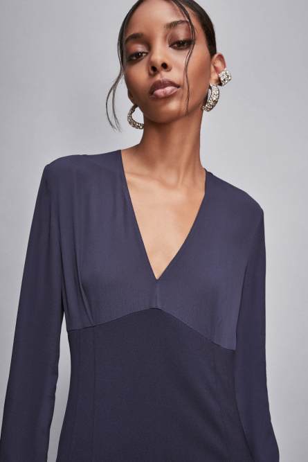 Essential V-neck dress, Blue, Patrizia Pepe