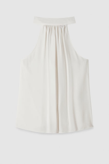 Essential halter neckline top, White, Patrizia Pepe