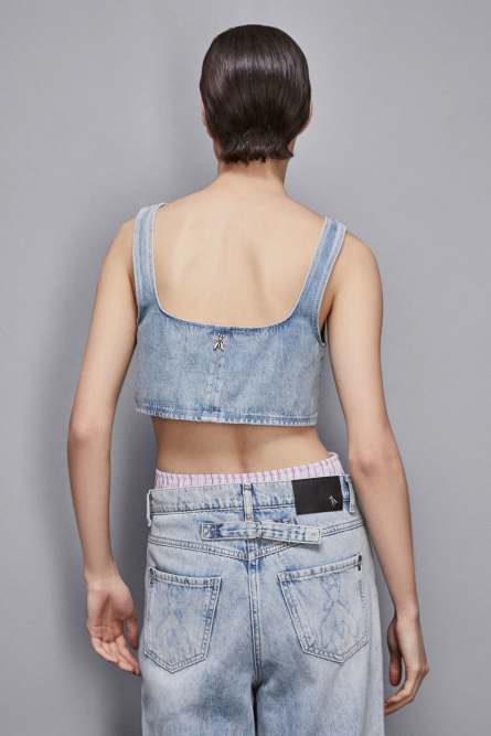 Top denim, Blu, Patrizia Pepe