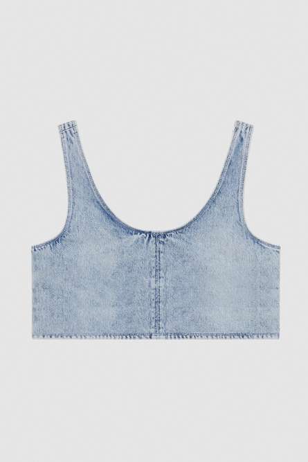 Top denim, Blu, Patrizia Pepe