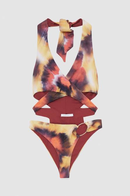 One piece swimsuit in technical jersey, Multicolor, Patrizia Pepe