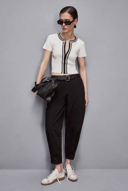 Slim fit ribbed shirt, White, Patrizia Pepe