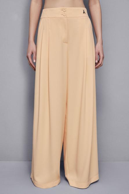 Palazzo pants with pleats, Apricot, Patrizia Pepe