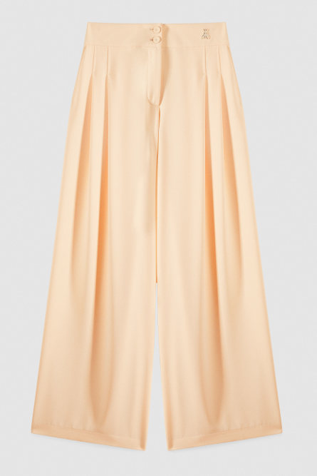Palazzo pants with pleats, Apricot, Patrizia Pepe