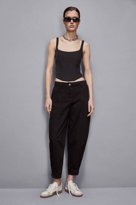Baggy denim pants, Black, Patrizia Pepe