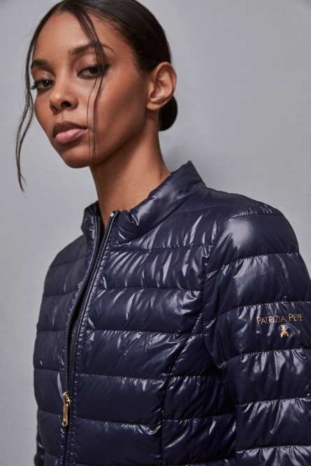 Piumino reversibile in nylon down proof, Blu, Patrizia Pepe