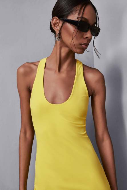 Essential jersey skinny dress, Yellow, Patrizia Pepe