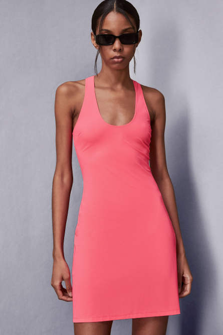 Essential technical jersey mini dress, Pink, Patrizia Pepe