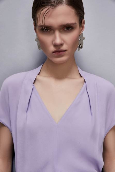 Essential viscose tunic, Purple, Patrizia Pepe