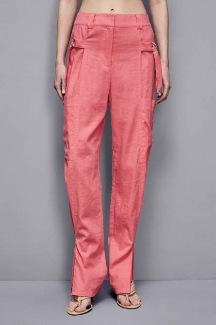 Linen cargo pants, Pink, Patrizia Pepe