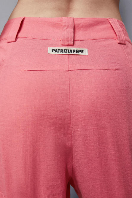 Linen cargo pants, Pink, Patrizia Pepe