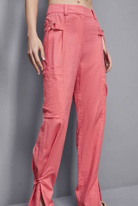 Linen cargo pants, Pink, Patrizia Pepe
