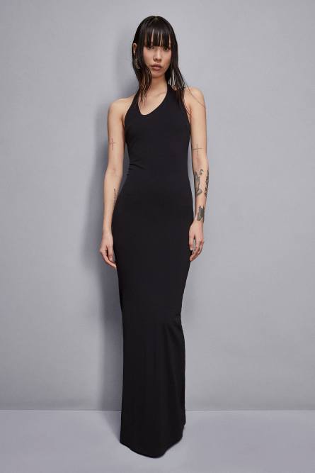 Robe longue moulante Essential, Noir, Patrizia Pepe