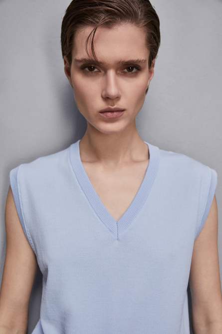 Knitted vest, Light Blue, Patrizia Pepe