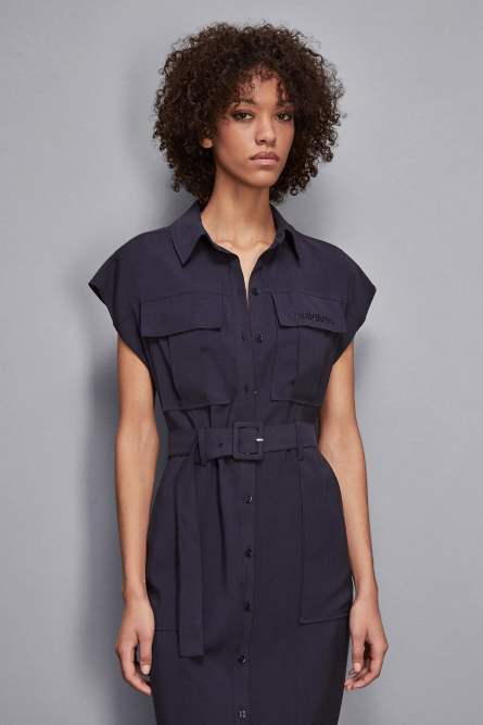 Robe chemise midi, Bleu, Patrizia Pepe