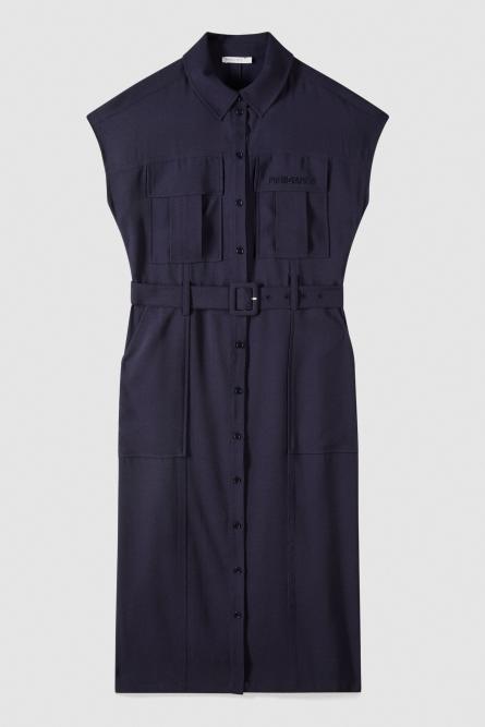 Robe chemise midi, Bleu, Patrizia Pepe