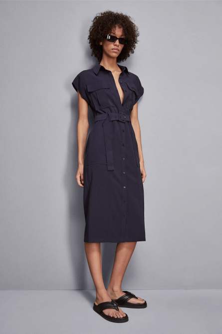 Robe chemise midi, Bleu, Patrizia Pepe