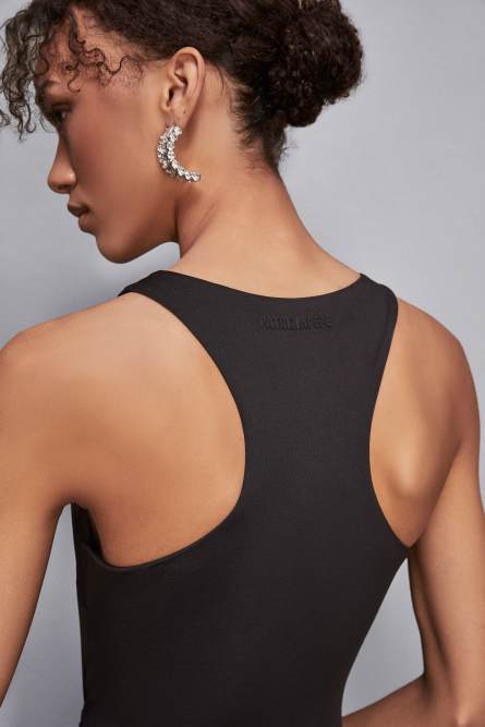 Robe longue à fronces, Noir, Patrizia Pepe