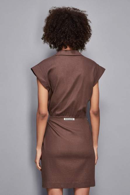 Mini-robe portefeuille, Marron, Patrizia Pepe