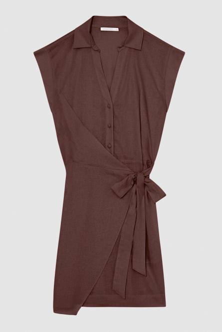 Mini-robe portefeuille, Marron, Patrizia Pepe