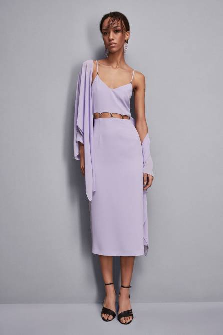 Crepe midi dress, Purple, Patrizia Pepe